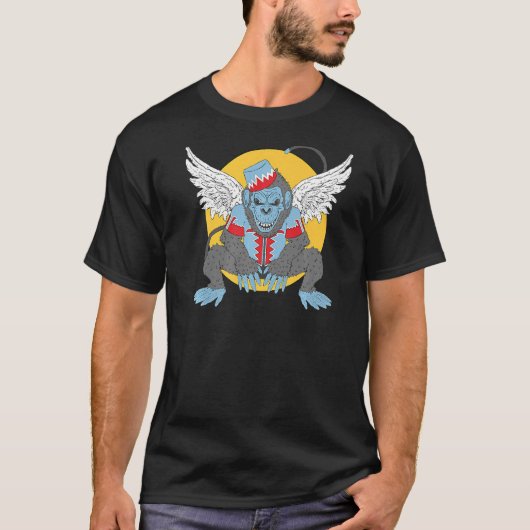 T-shirt Monstre ailé de singe volant (Devant)