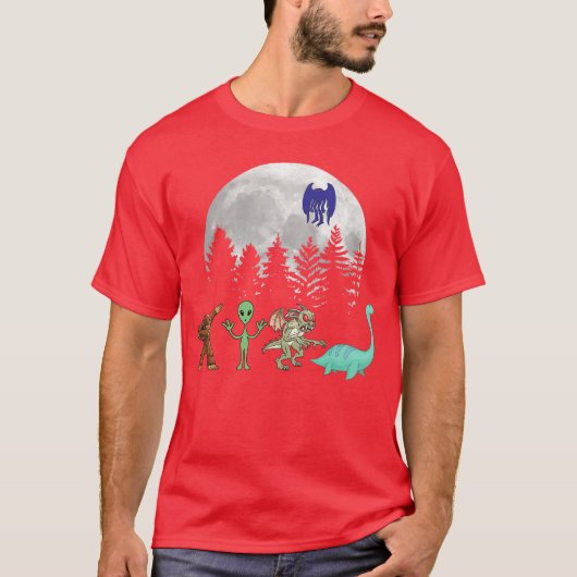 T-shirt Monstre Alien Mothman Loch Ness Cryptide Mythique (Devant)