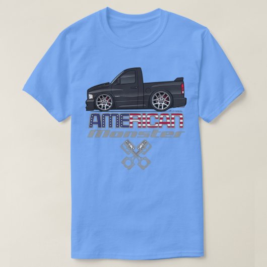 T-shirt Monstre américain noir (Design devant)