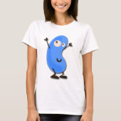 T-shirt Monstre bleu mignon d'haricot (Devant)