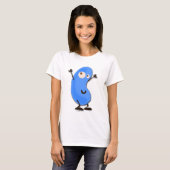 T-shirt Monstre bleu mignon d'haricot (Devant entier)