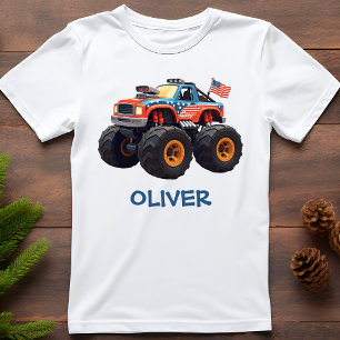 T-shirt Monstre camion coloré avec drapeau américain
