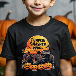 T-shirt Monstre Camion Pompier Écrasant pour Enfants Hallo