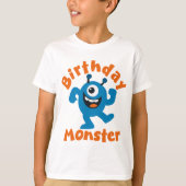 T-shirt Monstre d'anniversaire bleu (Devant)