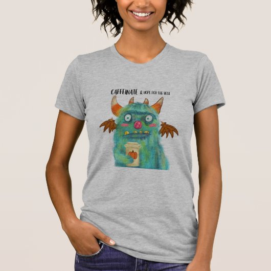 T-shirt Monstre de café (Devant)