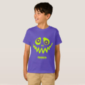 T-shirt Monstre de néon brillant en lunettes Halloween T-S (Devant entier)