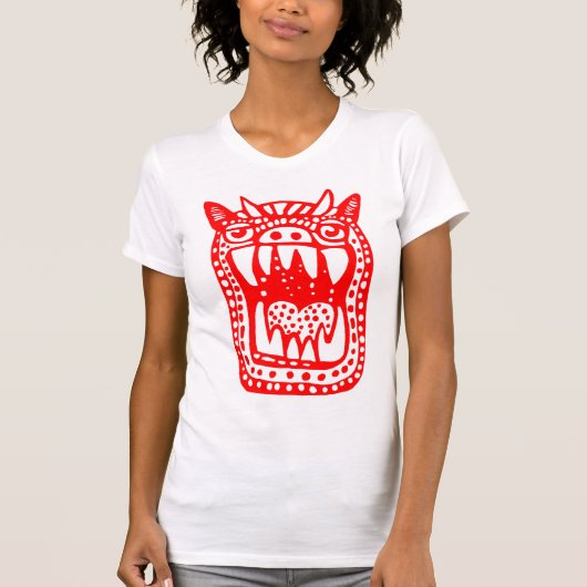 T-shirt Monstre d'horreur - Rouge (Devant)