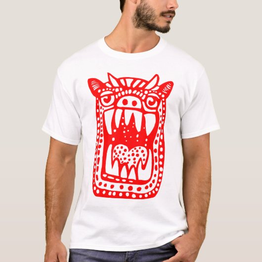 T-shirt Monstre d'horreur - Rouge (Devant)