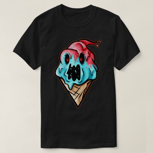 T-shirt Monstre d'horreur Zombie Demon Soft Ice Cream Cone (Design devant)