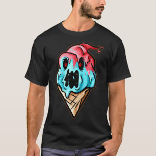 T-shirt Monstre d'horreur Zombie Demon Soft Ice Cream Cone