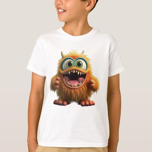 T-shirt monstre drôle pour les enfants (Devant)