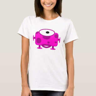 T-shirt Monstre fuchsia mignon de bande dessinée