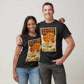 T-shirt Monstre géant de pizza rétro attaque le château de (Unisexe)