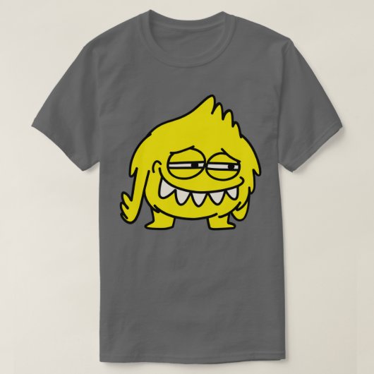 T-shirt Monstre jaune mignon et doutant 2 (Design devant)