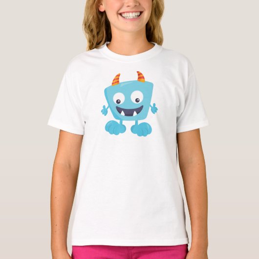 T-shirt Monstre mignon, Monstre Bleu, Monstre Amusant, Cor (Devant)