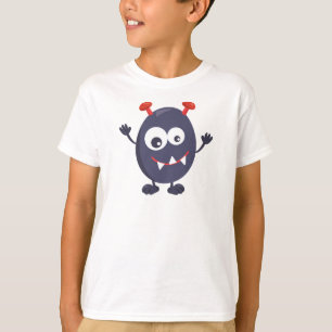T-shirt Monstre mignon, Monstre drôle, Monstre bleu, Corne