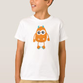 T-shirt Monstre mignon, Monstre Orange, Monstre Amusant, C (Devant)