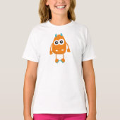 T-shirt Monstre mignon, Monstre Orange, Monstre Amusant, C (Devant)
