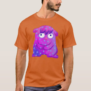 T-shirt Monstre mignon Polka Dot Purple