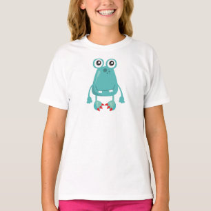 T-shirt Monstre, Monstre Bleu, Monstre Amusant, Silencieux