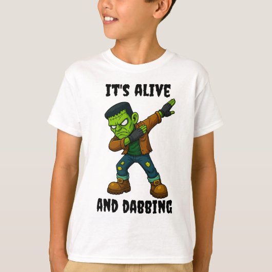 T-shirt Monstre pointu est vivant et dabs pour Halloween (Devant)