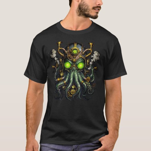 T-shirt monstre Steampunk Cthulhu (Devant)