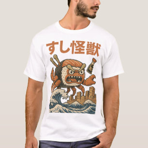T-shirt Monstre Sushi Kaiju - Art Rétro Japonais