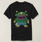 T-shirt Monstre vert avec hache (Design devant)
