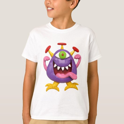 T-shirt Monstre violet goofy (Devant)