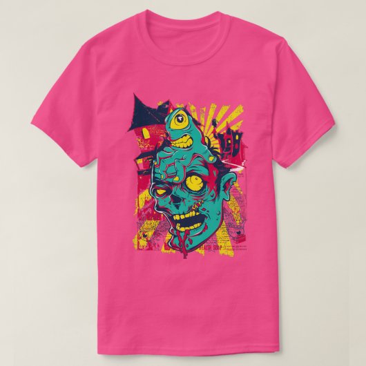 T-shirt Monstre Zombie en colère (Design devant)