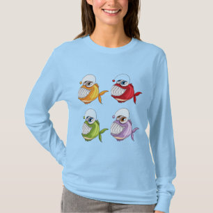 T-shirt Monstres drôles Poisson Dessin animé Graphique Man