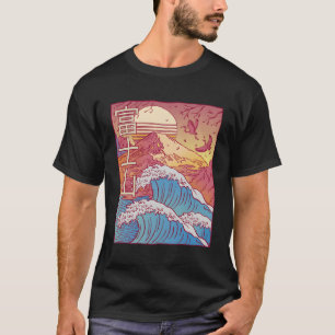 T-shirt Mont Fuji Grande vague au large de Kanagawa Japon