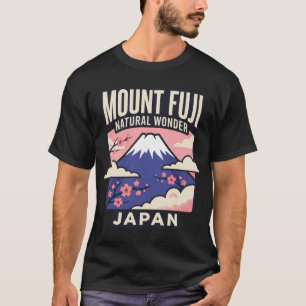 T-shirt Mont Fuji Japon Affiche de voyage vintage rétro 70
