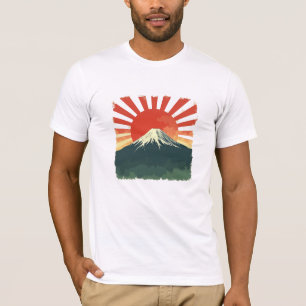 T-shirt Mont Fuji Rétro Japon Tee Soleil levant vintage