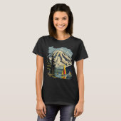 T-shirt Mont Rainier Voilier Bleu Voyage (Devant entier)