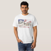 T-shirt Mont Rushmore avec drapeau américain agitant (Devant entier)