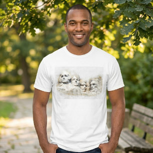 T-shirt Mont Rushmore, œuvre d'art aquarelle présidentiell