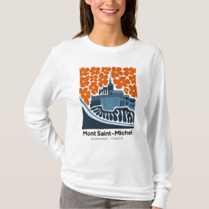 T-shirt Mont Saint Michel France abstraite florale