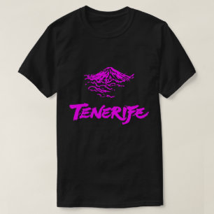 T-shirt Mont Teide Tenerife Volcan Rose Néon