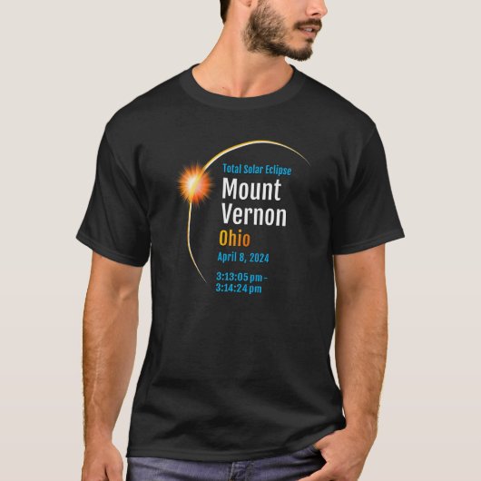 T-shirt Mont Vernon Ohio OH total Éclipse solaire 2024 1 (Devant)