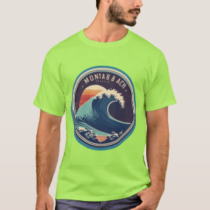 T-shirt Montabeach Minimalist Ocean Wave Surfing Logo