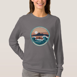T-shirt Montabeach Minimalist Ocean Wave Surfing Logo