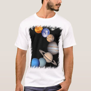 T-shirt Montage du système solaire photos de planètes JPL