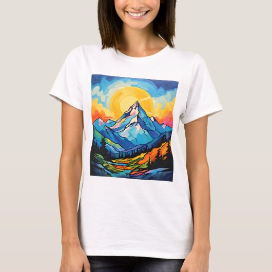T-shirt Montagne bleue (Devant)