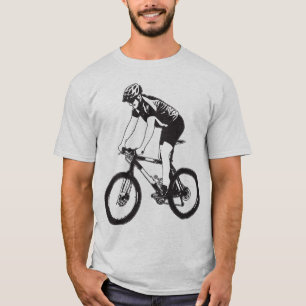 T-shirt Montagne de MTB faisant du vélo la silhouette