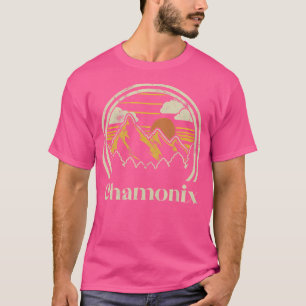 T-shirt Montagnes Chamonix France Randonnée Extérieur Rétr