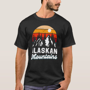 T-shirt Montagnes d'Alaska Randonnée Extérieur Nature Retr