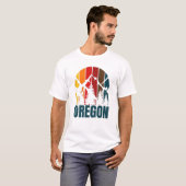 T-shirt Montagnes de l'Oregon Vintage rétro (Devant entier)