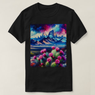 T-shirt Montagnes Désertiques Cactus Fleuris Unisexe
