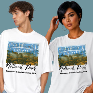 T-shirt Montagnes fumées Tennessee & Caroline du Nord Rétr